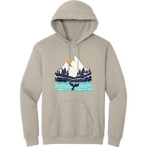 Beluga Whale Tail Kenai Fjords Alaska Pullover Hoodie, Beige